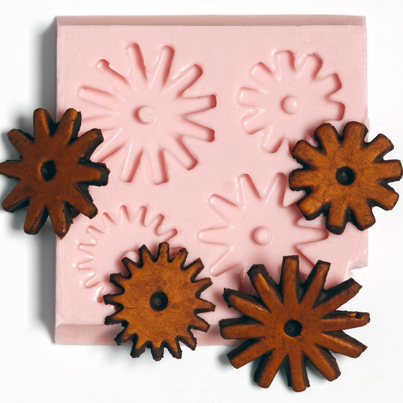 Silicone Steampunk Gear Cog Mold Set 6 Moulds Create 17 Gears Food Safe (241) gallery