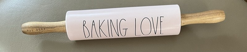 RARE Rae Dunn Pink Baking Love Rolling Pin Magenta BNIB