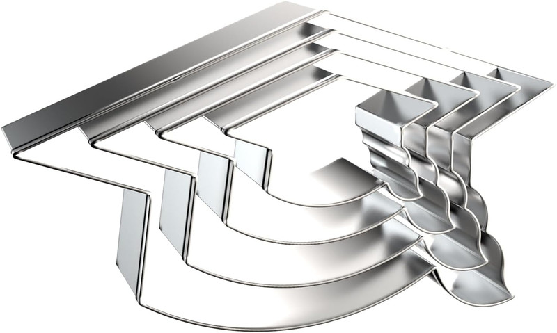 Graduation Cap Cookie Cutter Set – 5 Inch, 4 Inch, 3 Inch, 2 Inch – 4 Piece Grad