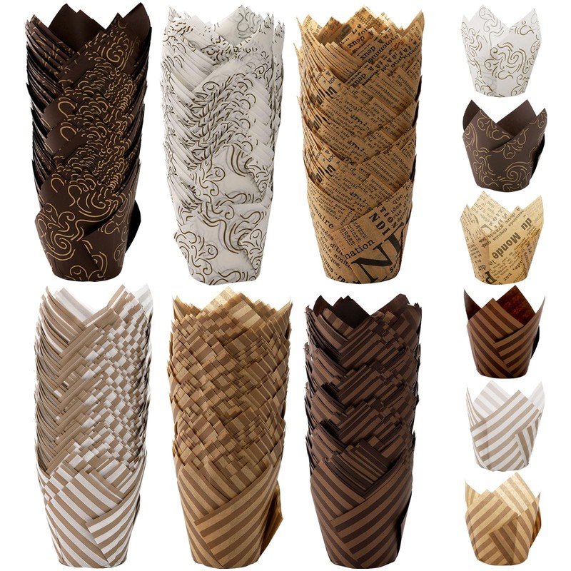 Set of 300 Tulip Cupcake Liner – Baking Cups Muffin Liners Wrappers for Weddi…