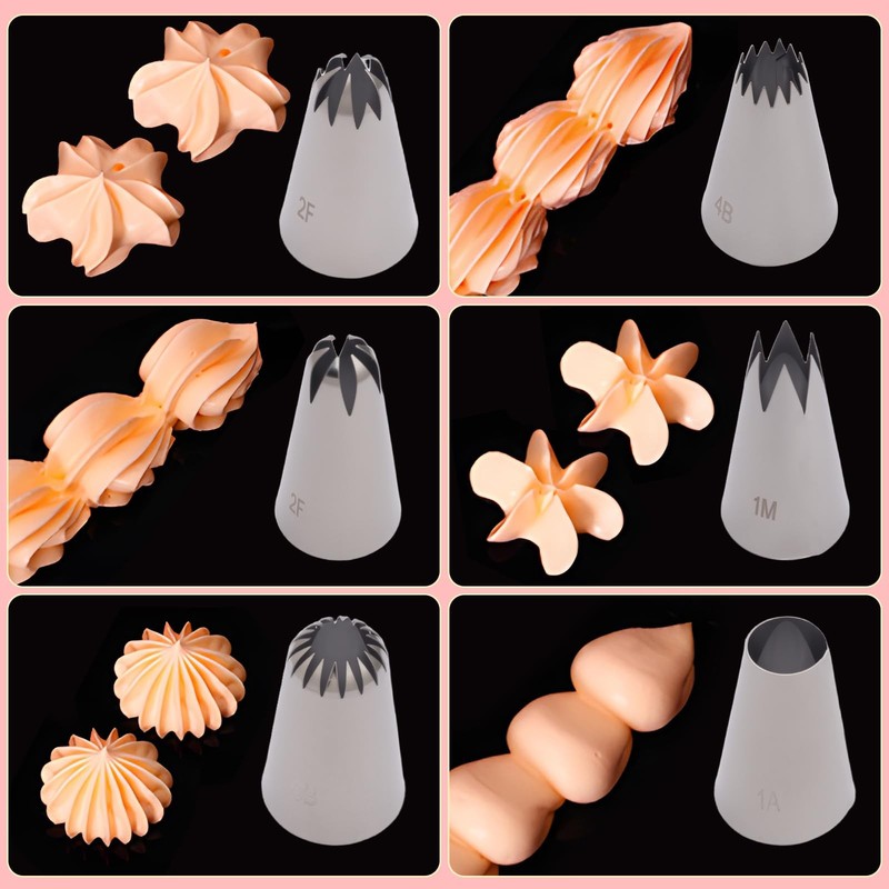 5 PCS 1M Stainless Steel Star Piping Tip Set Cake Decorating Buttercream gallery