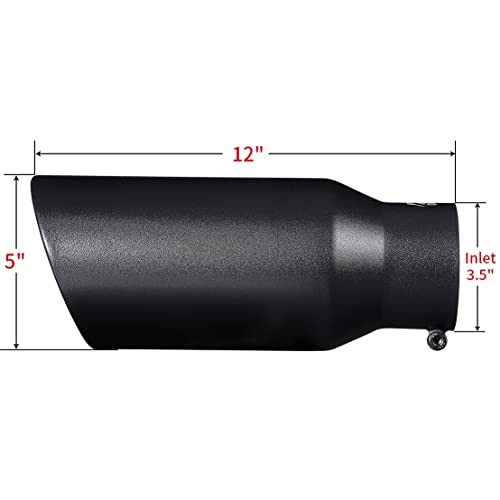 Exhaust tip - 3.5'' Inlet Bolt on Design- Coated Stainless Steel Car Black gallery