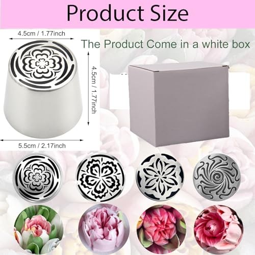 4pcs Russian Piping Tips Set Extra Large Stainless Steel Flower Icing Nozzles gallery