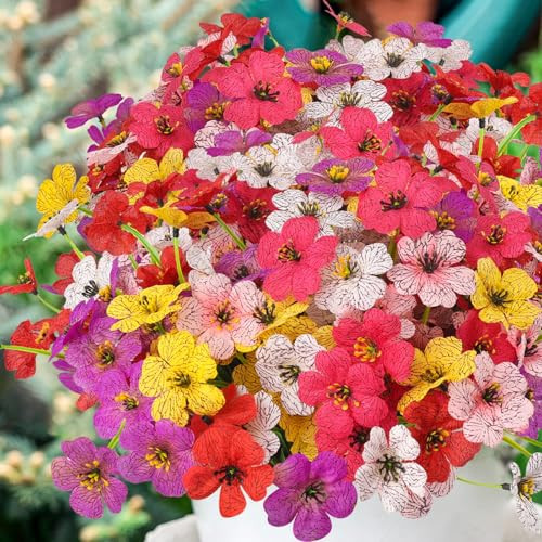 Spring Artificial Flowers Outdoor 6 Bundles Fake Flowers UV Resistant No Fade gallery