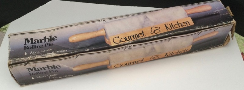 Marble Rolling Pin with wood cradle - NIB - Himark - Gourmet Kitchen gallery