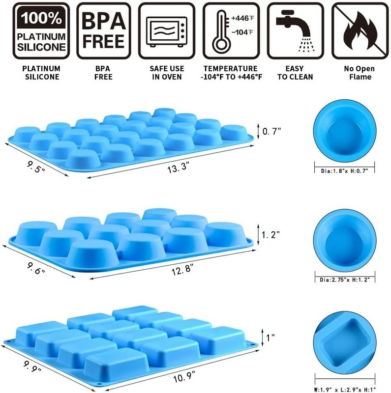 Versatile Silicone Baking Molds - 3-Pack Muffin & Loaf Pan Set for Easy Baking gallery