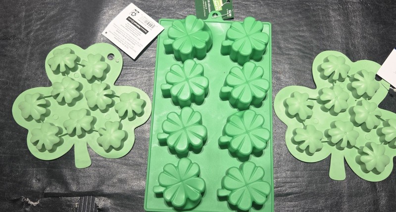 3 Shamrock Shaped Candy, Ice Cube, Cookie, Cupcake, Silicone Molds