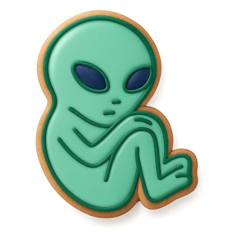 Resting Alien Fetus Cookie Cutter & Stamp – 4×3.2