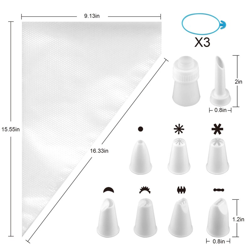 Pastry Bag - 100 Pieces 16 Inch [Extra Thick] Disposable Piping Bags Set with... gallery