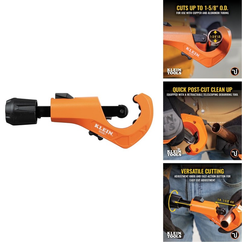 Klein Tools 50061 Quick-Adjust Tubing Cutter 1-5/8-Inch for Copper Aluminum
