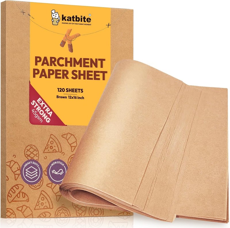Katbite Unbleached Parchment Paper Baking Sheets, 120Pcs 12×16 Inch Precut