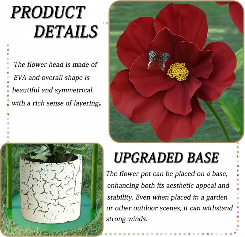 5.8ft Giant Artificial Flowers for Decoration, Large EVA Floral Decorations, gallery