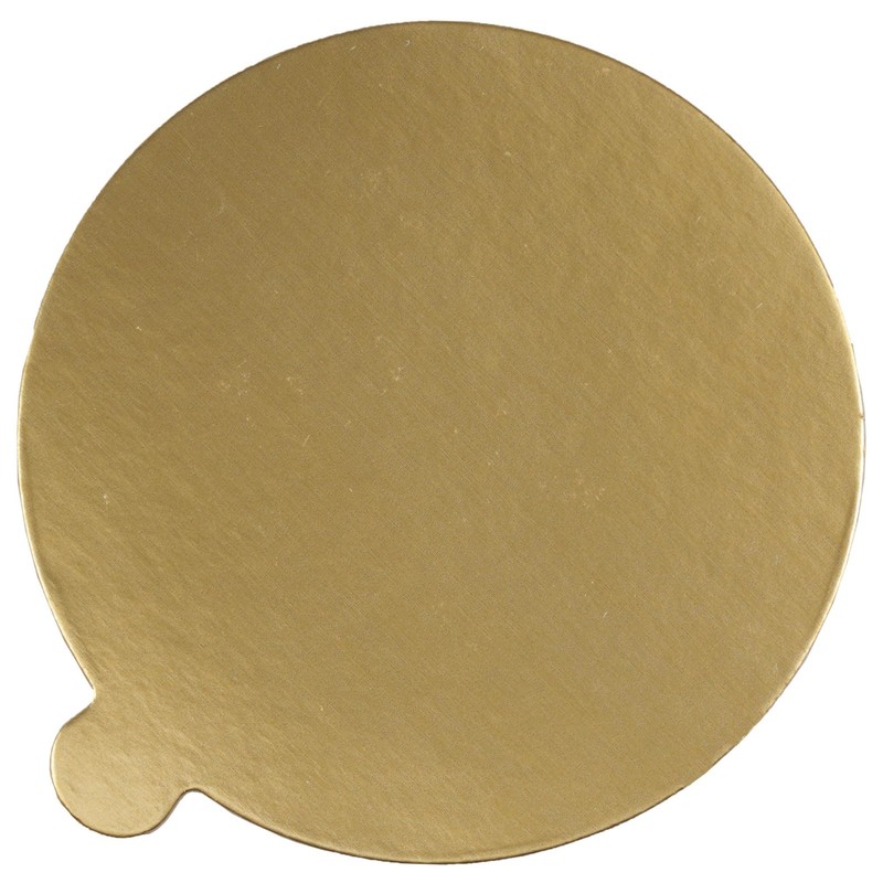 DecoPac Black/Gold Reversible Waxed Corrugated 50 Pack Cake Board, 5" Round: 4.9 gallery