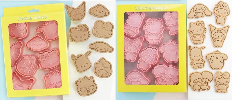 Sanrio Cookie Mold Set of 8 Face/Body Kitty Cinnamoroll My Melody JAPAN NEW