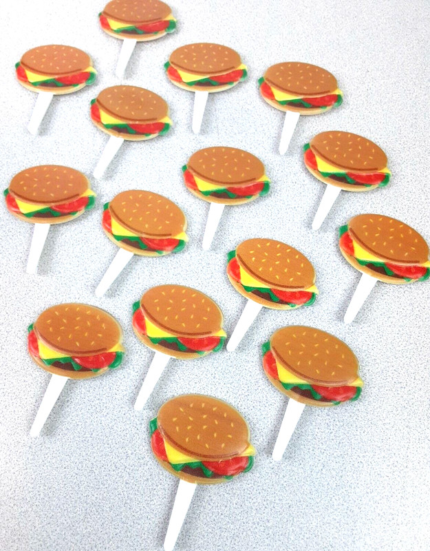 Lot Of 30 Deco Pac Hamburger/Hot Dog Cupcake Picks. (55.1) gallery