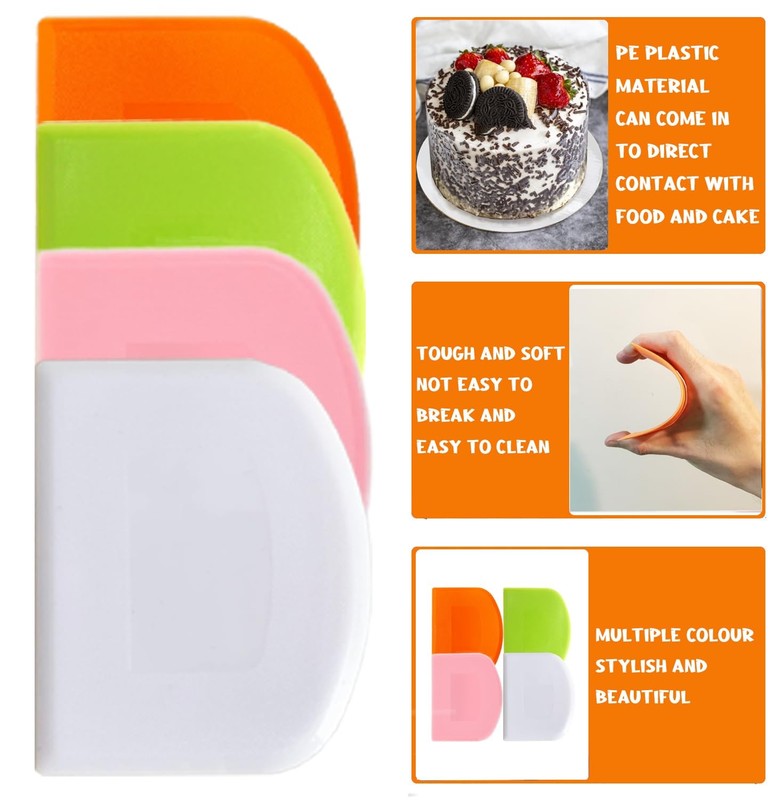 Dough Scraper Plastic Flexible Bowl Cutter for Bread Cake Baking Fondant gallery