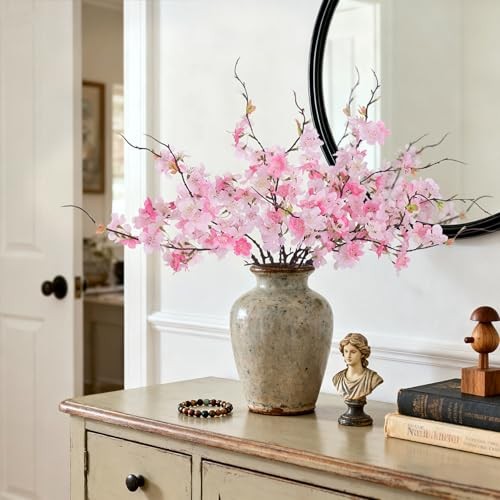 12 PCS Faux Cherry Blossom Branches Decor 18.11 Inch 12pcs-18.11 Inch Pink gallery