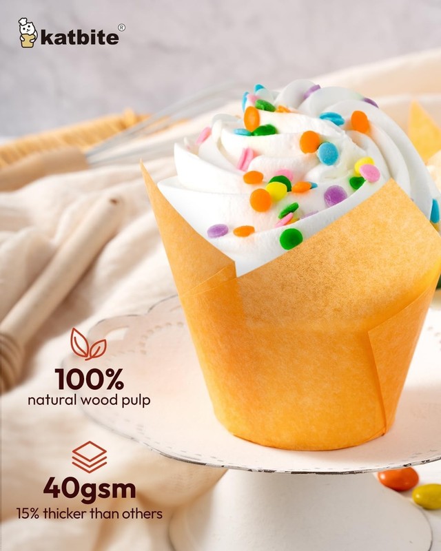 Disposable Tulip Cupcake Wrappers 200PCS - Easy Cleanup for Every Occasion gallery