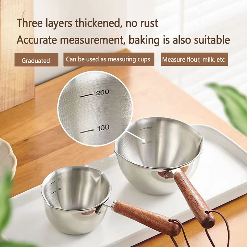300ML 304 Stainless Steel Oil Splashing Pot Kitchen Oil Pouring Mini Hot Oil Pot gallery