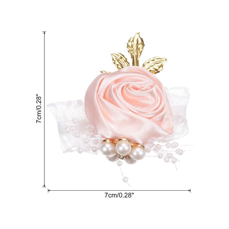 Wrist Corsage Artificial Flower Bracelets Rose Decorative 7x7cm Pink gallery