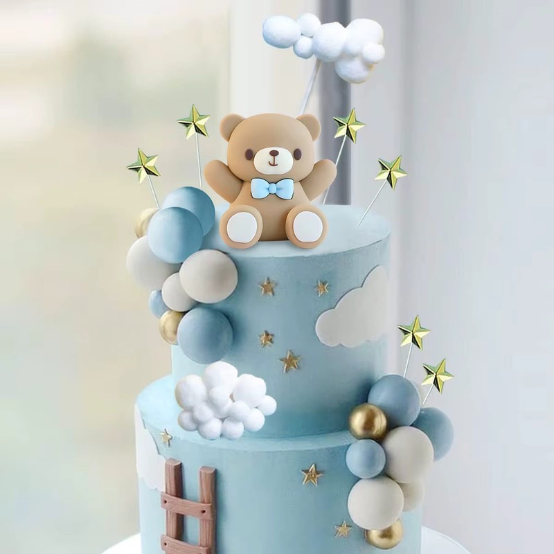 33PCS Bear Cake Toppers Balls Cake Decorations with Stars Clouds Cake gallery