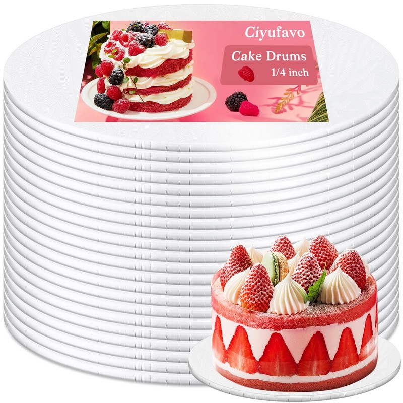 8 Inch Cake Drum, Cake Boards 8 Inch Round, 1/4″ White 8in 10in 12in 14in Cak…
