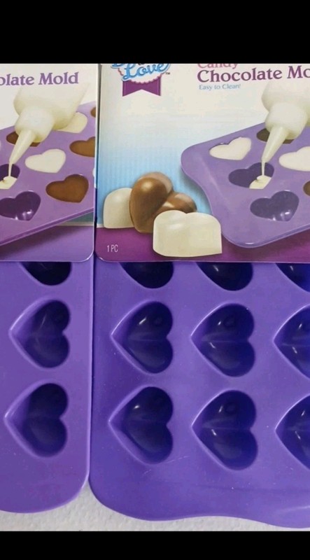 Baked With Love Non Stick Candy Chocolate Mold Heart Shaped, 2 Pack - 15 Holes gallery
