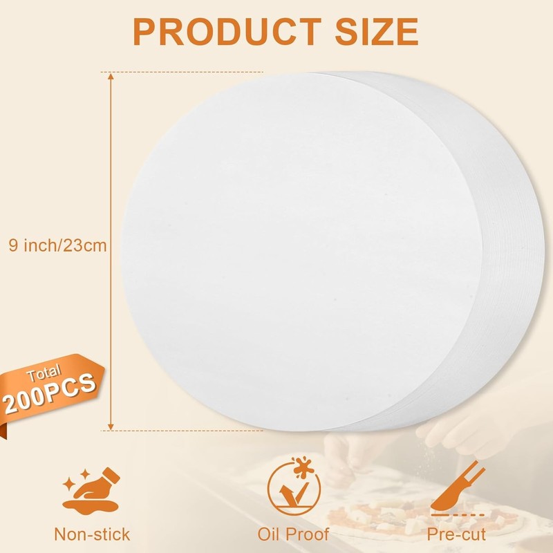 200PCS Parchment Paper Rounds, 9 Inch White Cake Pan Liners, gallery