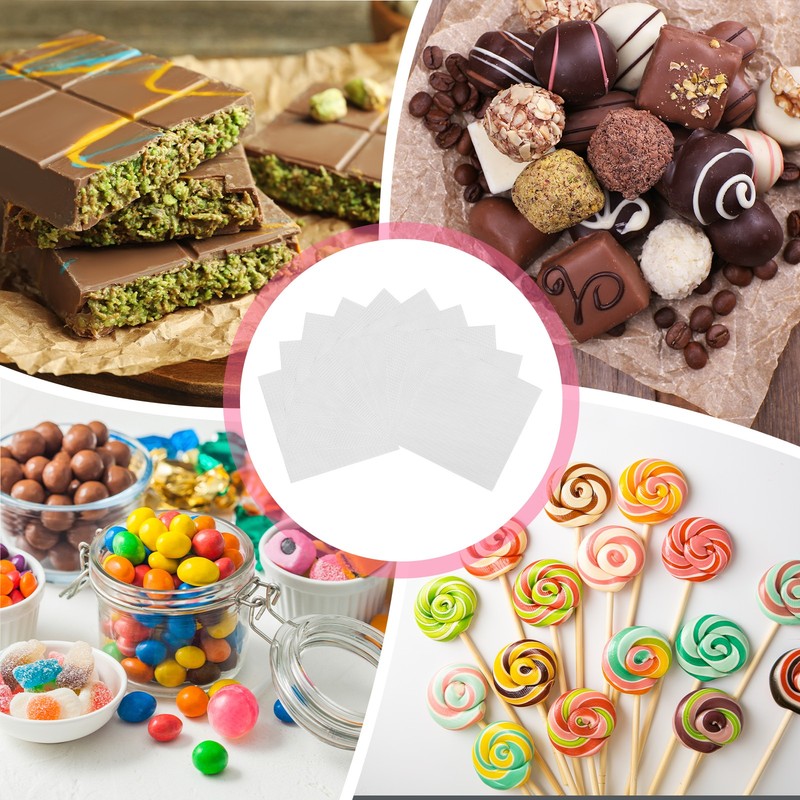 100 Pcs Candy Foil Wrappers, 4.7 x 4.7 Inch Chocolate Wrappers, Silver gallery