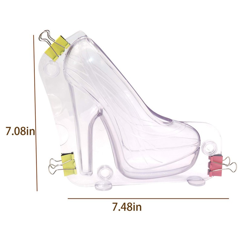 Big Size 3D High Heel Shoe Chocolate Mold with 3 Clips, DIY Crystal Jelly Lady S gallery