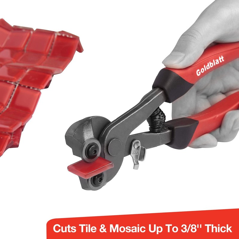 Goldblatt 2 Piece Glass Tile Nippers Set - Heavy Duty Wheeled Mosaic Ceramic gallery