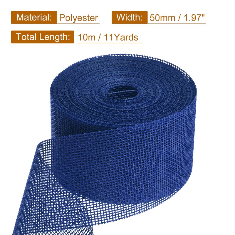 Burlap Ribbon,2 Inch Wide 10 Yards Burlap Wired Ribbon, Blue gallery