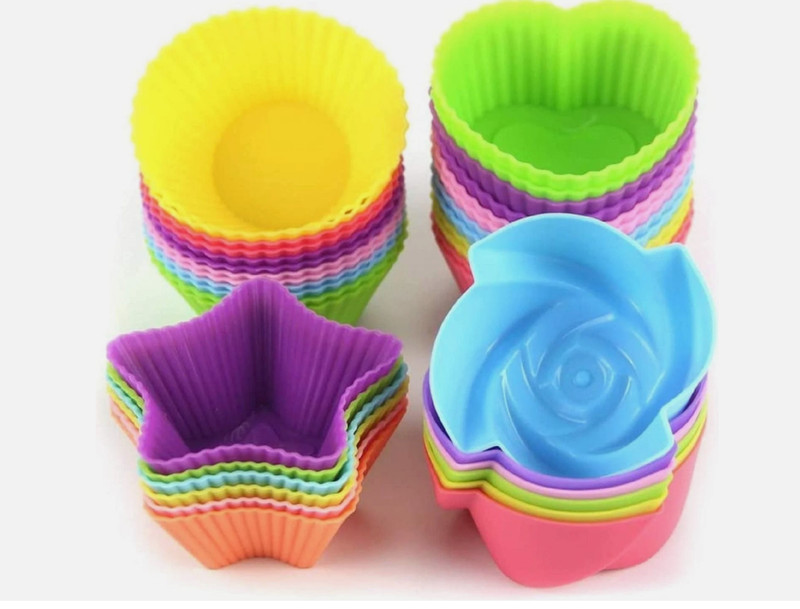 Silicone Cupcake Liners for Baking, 24Pcs Reusable Standard, Multicolor