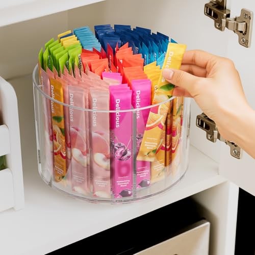 Divided Drink Packet Organizer, Rotating Turntable 1 Pack - 4 Section 6.1in gallery