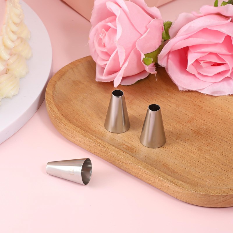 3 PCS #12 Stainless Steel Round Icing Tips Professional Cookie Decorating gallery