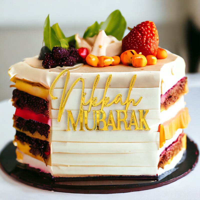 Acrylic Nikkah Mubarak Cake Topper Cake Decoration Wedding Nikah Shaadi Party gallery