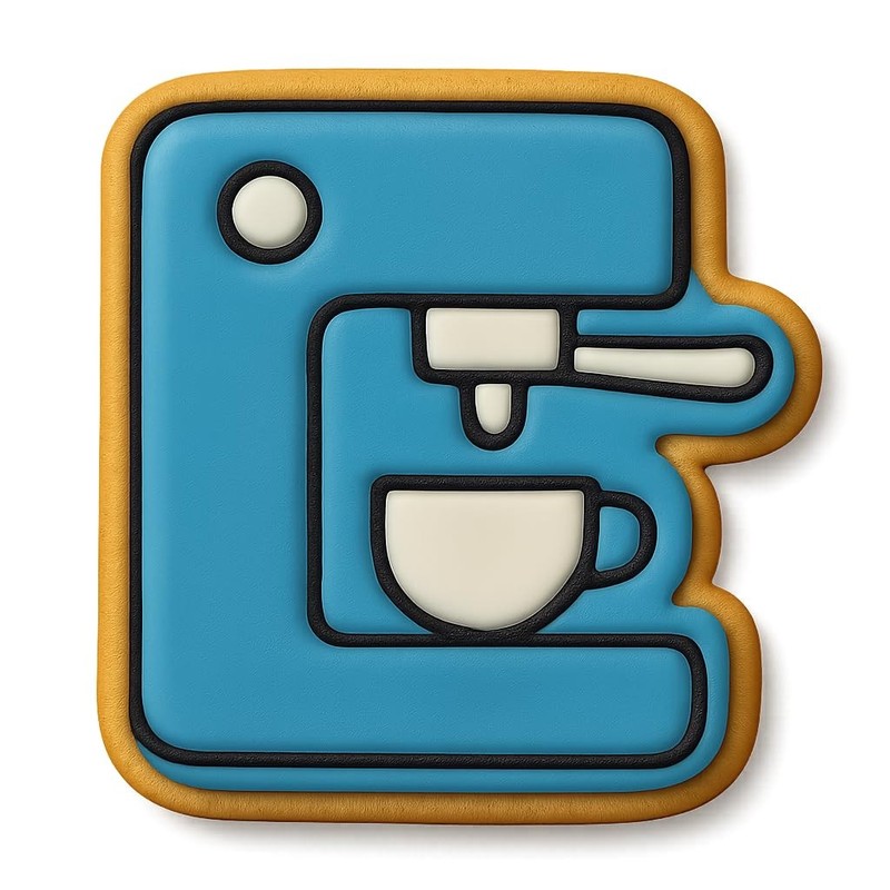 Sleek Espresso Machine Cookie Cutter & Stamp, Fondant & Clay - 4x4.5 gallery