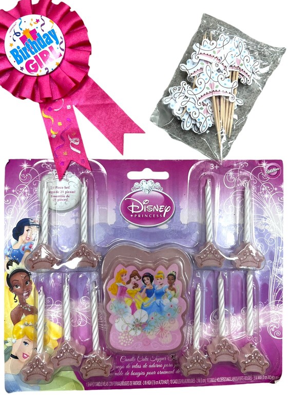 Wilton Disney Princesses Birthday Kit – Candle, Cake Topper & Cupcake Pins gallery