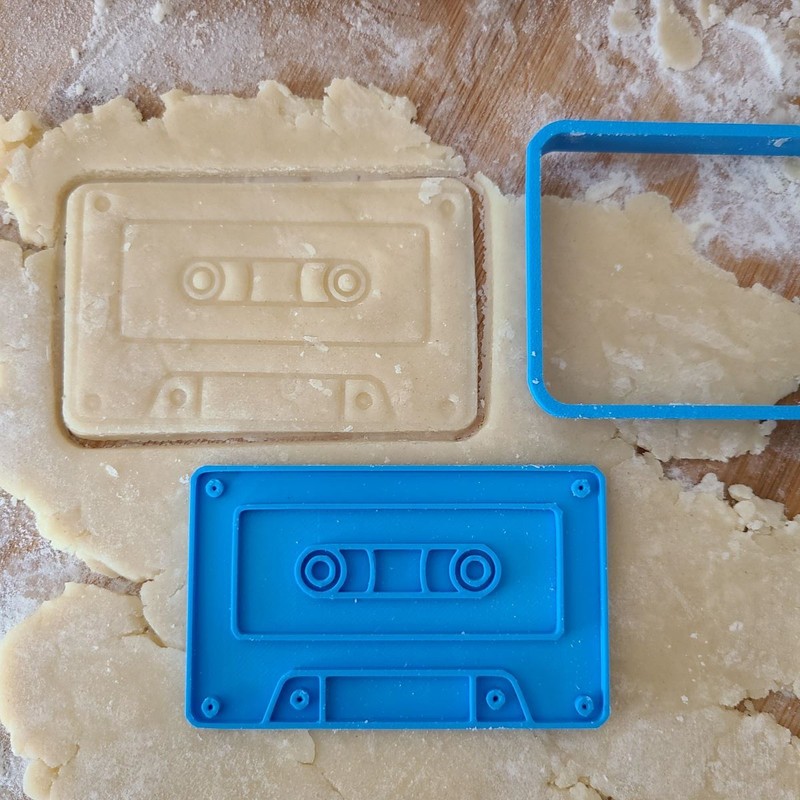 Cassette Tape Cookie Cutter & Stamp - Perfect Gift Birthday Party gallery