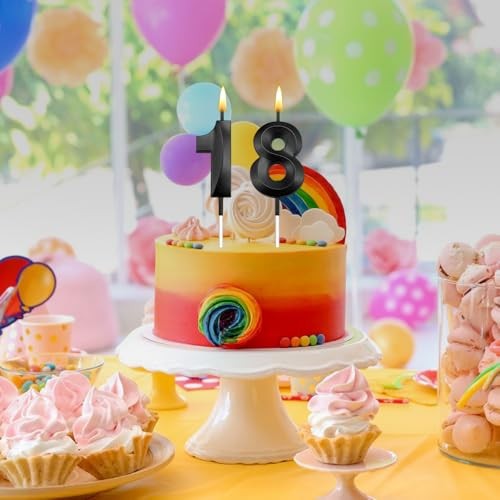 th Birthday Candles Candles forth Birthday Decorations for Boys Happy 18 Black gallery