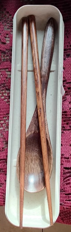 Japanese-style wooden portable tableware set