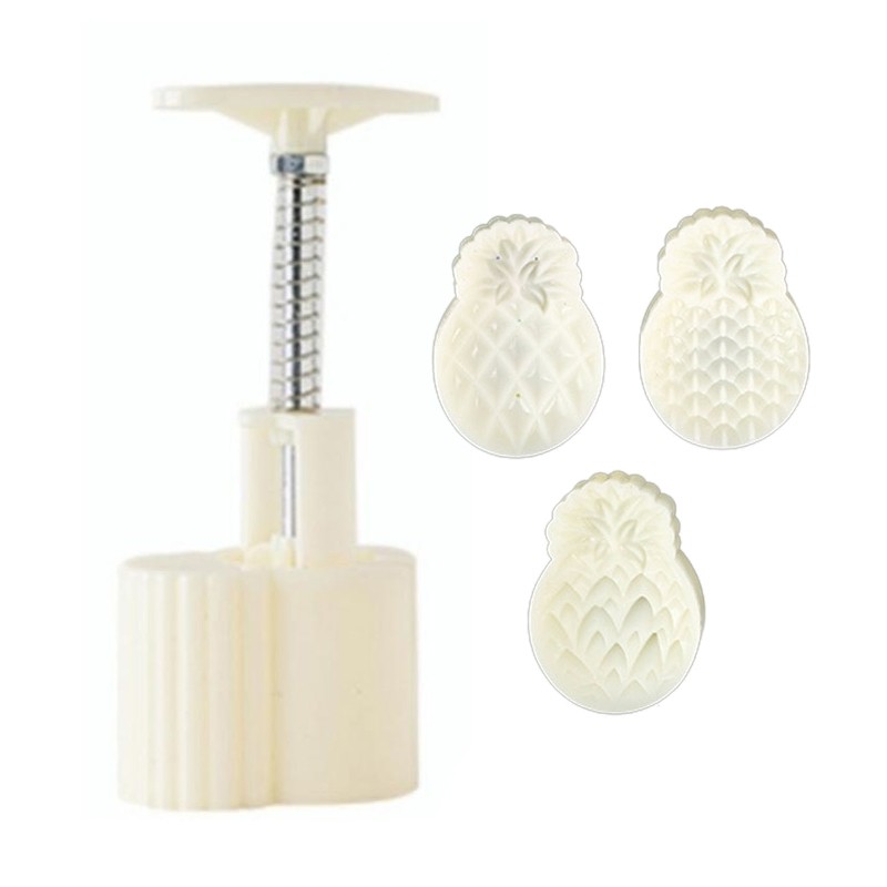 50g Plastic Material Mooncake Moulds DIY Mooncake Stamps Cute Pineapple Shaped