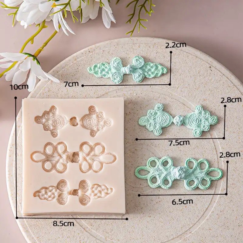 Silicone Chinese Fashion Knot Fondant Chocolate Sugarcraft Mould Clay Resin gallery