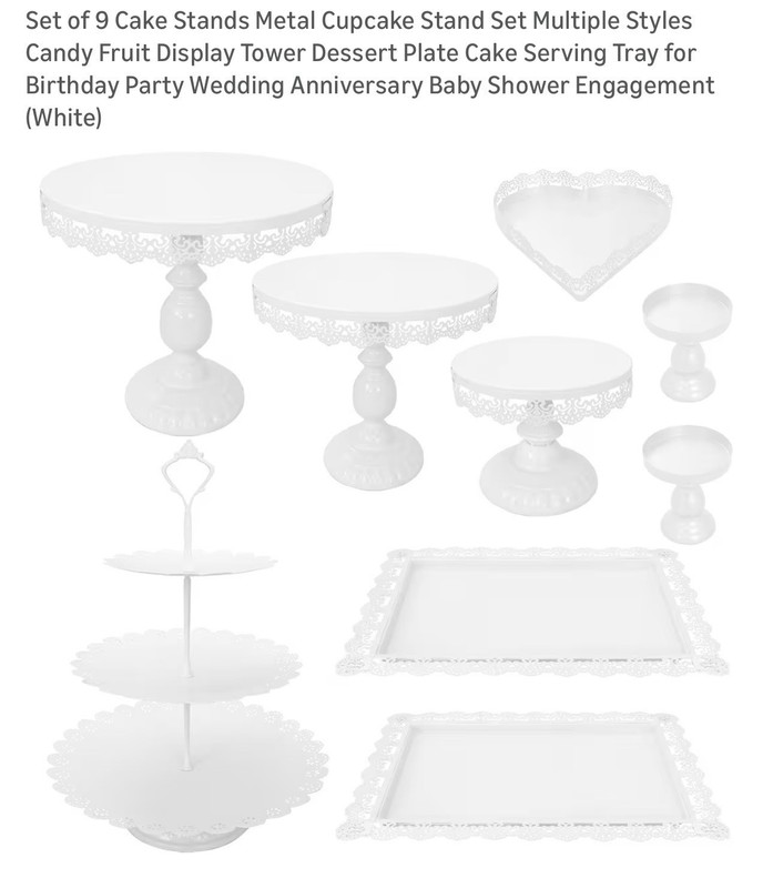 Cake Stand Or Event Tray Metal White Nine Piece Pieces Brand New Never Used