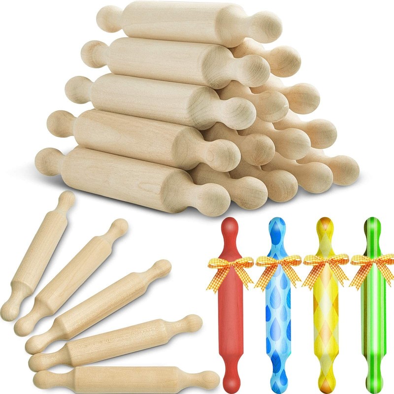 Suclain Wooden Mini Rolling Pin Long Kitchen Baking Small Dough Rolling Pin f…