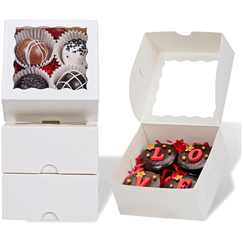 Food Grade Bakery Boxes – 4x4x2 Inches – Pack of 100