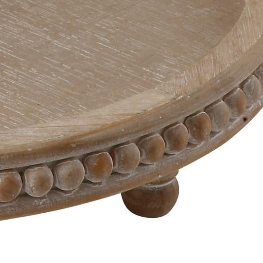 Round Decorative Wood Tray Natural 3-Tier gallery