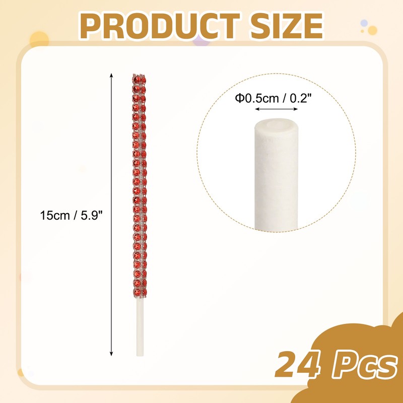 24Pcs Bling Cake Sticks, for Glitter Rhinestone, Bright Red gallery
