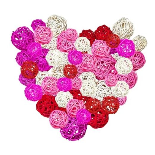 Valentine’s Day Rattanalls 36pcs&Valentines Day vase Filler&Valentineowl B