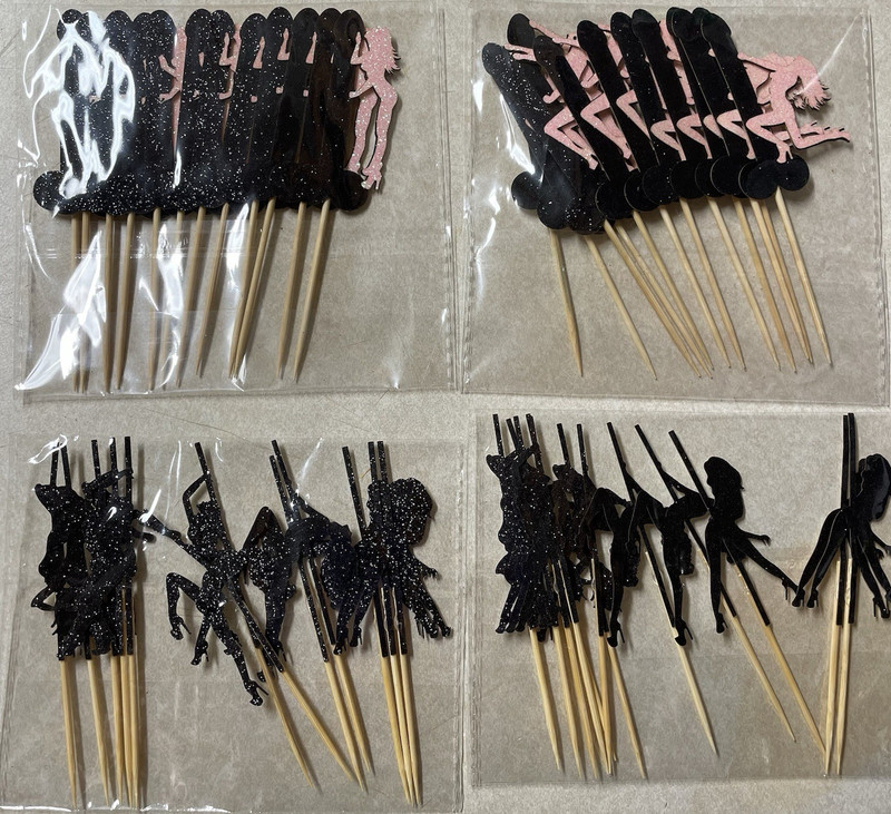Bachelorette Party Naughty Cupcake Topper / food toothpicks 4 packs 48 pcs total